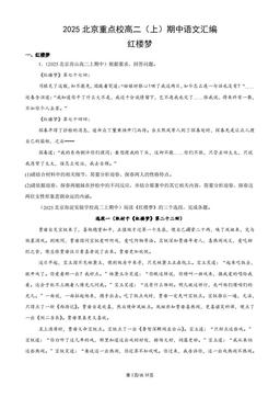 2025北京重点校高二（上）期中语文汇编：红楼梦-答案
