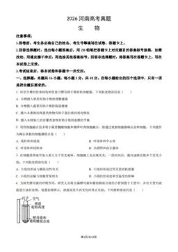 2026河南高考真题生物（教师版）-答案