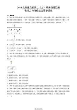 2023北京重点校高二（上）期末物理汇编：安培力与洛伦兹力章节综合-答案