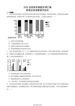 2024全国高考真题生物汇编：群落及其演替章节综合-答案