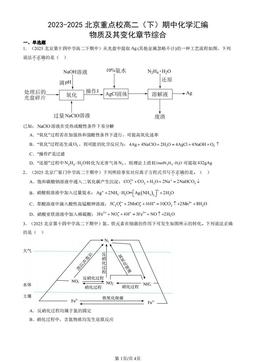 2023-2025北京重点校高二（下）期中化学汇编：物质及其变化章节综合-答案