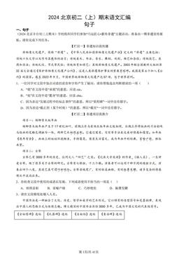 2024北京初二（上）期末语文汇编：句子-答案