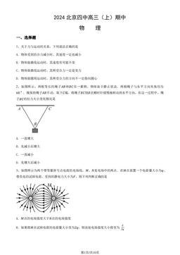 2024北京四中高三（上）期中物理-答案