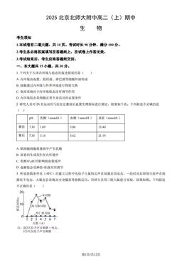 2025北京北师大附中高二（上）期中生物（教师版）-答案