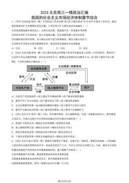 2023北京高三一模政治汇编：我国的社会主义市场经济体制章节综合-答案