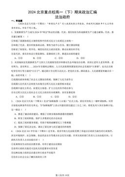 2024北京重点校高一（下）期末政治汇编：法治政府-答案