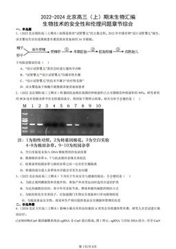 2022-2024北京高三（上）期末生物汇编：生物技术的安全性和伦理问题章节综合-答案